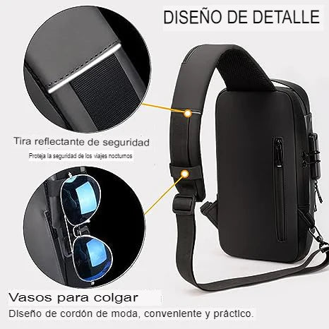 Morral Antirrobo con puerto USB unisex
